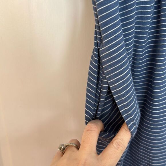 A New Day blue striped extended shoulder alone dress medium - Picture 6 of 11